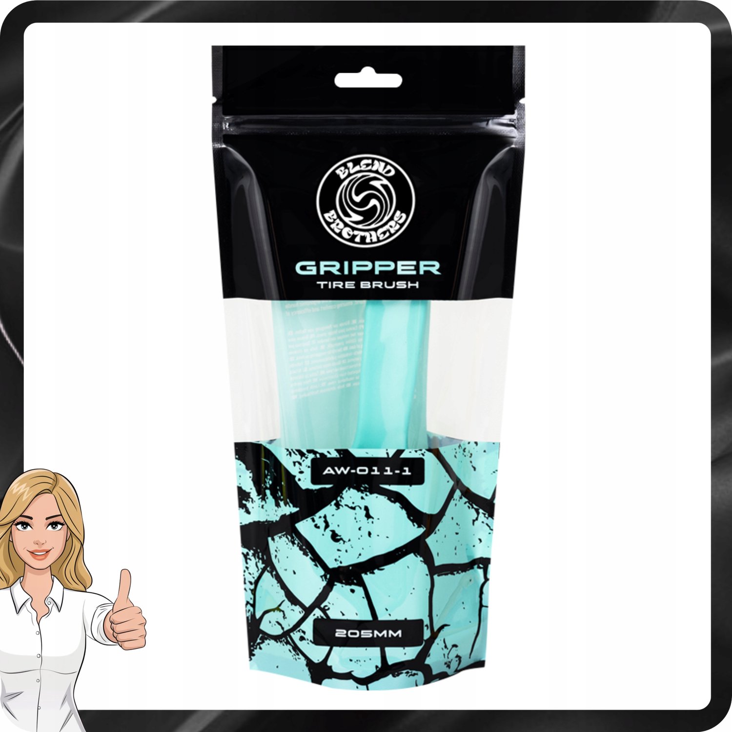 Blend Brothers Gripper Bandenborstel - Turquoise, 205mm