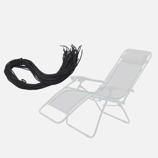 Relax ligstoel, elastisch koord, zonnebed, tuinstoel, strandstoel, vervanging, elastisch koord, patiostoel, elastisch koord draad — afbeelding 2