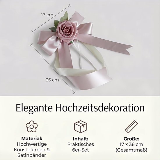 2 stuks autostrikken met zijden bloemen, bruiloftsstrikken, satijnen lint, bruiloft, autosieraden, bruiloftsauto, strikken, bruiloftsdecoratie voor bruidsauto, bruiloftsfeest, zwart/wit — afbeelding 4