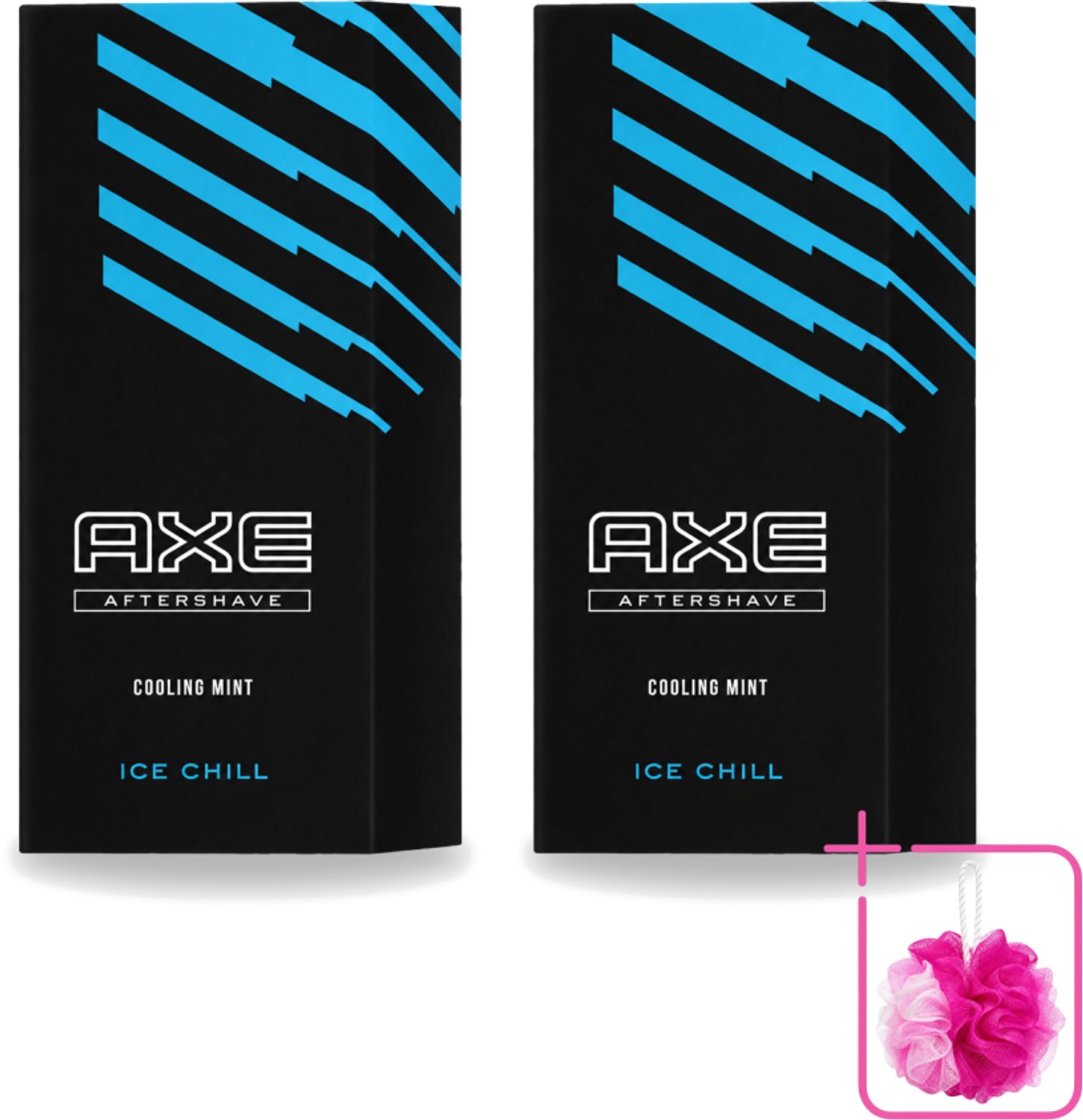 2 x Axe – Aftershave – Ice Chill – Cooling Mint – 100 ml - Bulkverpakking - Aftershave - Douchemop - Verkoeling