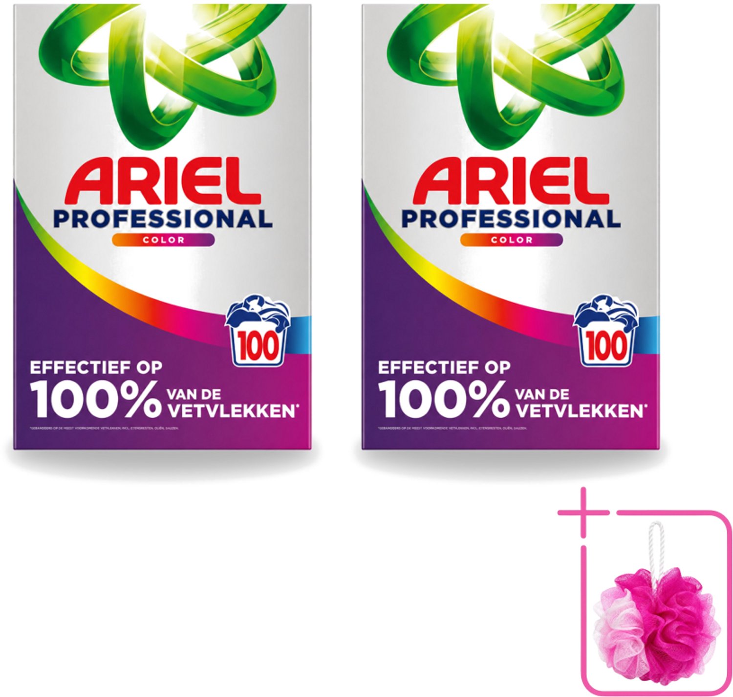 2 x Ariel – Waspoeder – Professional Color – 100 wasbeurten - 5,5 kg - Bulkverpakking - Waspoeder kleur - Douchemop - Waspoeder voor gekleurde was