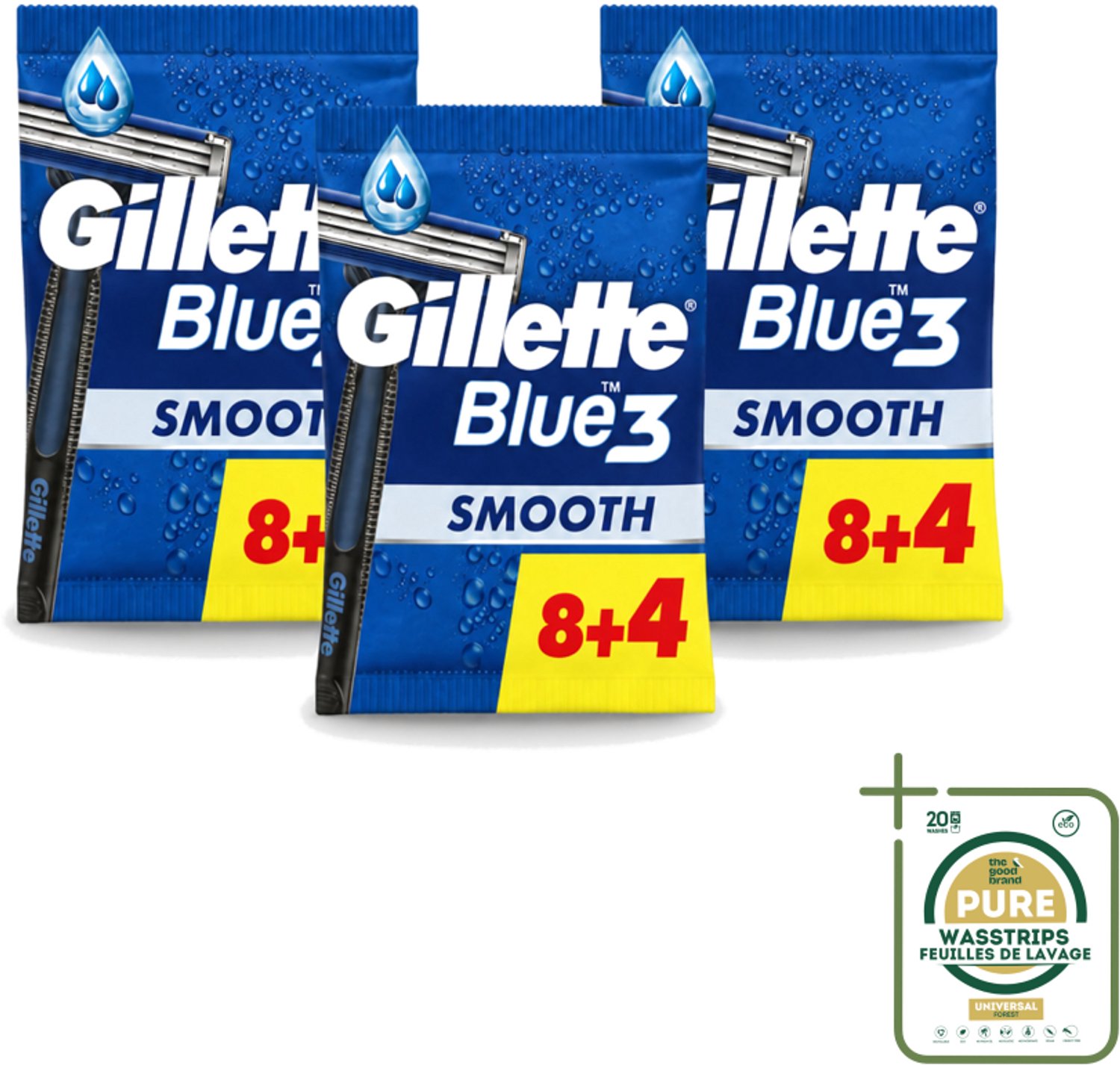3 x Gillette - Blue III Smooth - Wegwerpscheermesjes - Comfort en bescherming - 12 Scheermesjes - Scheermesje - Scheermesjes - Scheerbeurt - Scheren - Haartjes Afsnijden
