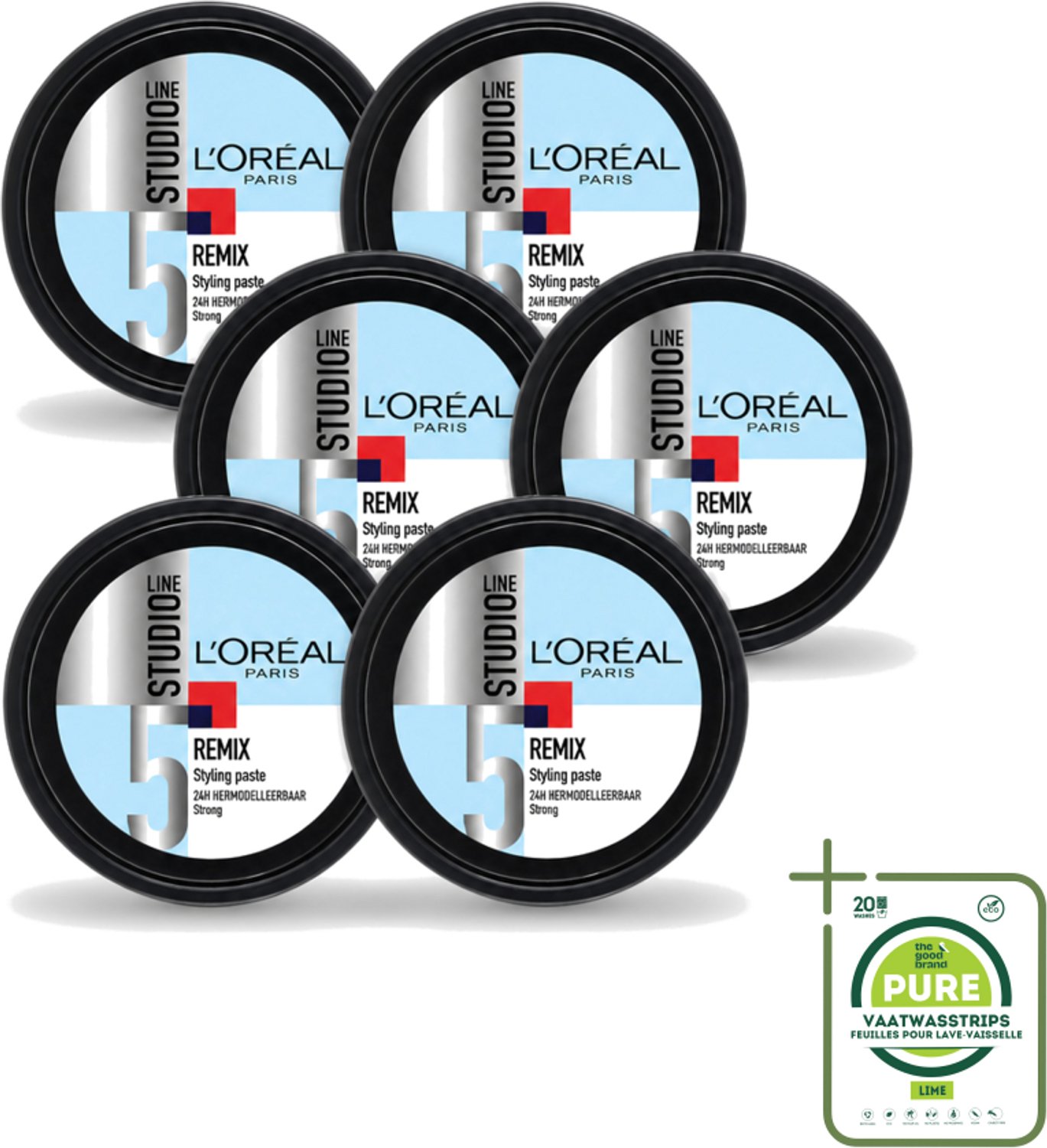 6 x L'Oréal Paris - Studio Line Remix - Wax - Sterke Fixatie - 150 ml - Grootverpakking - Haarkleur - Haartekstuur - Haartekstuur - Haartekstuur - Haartekstuur