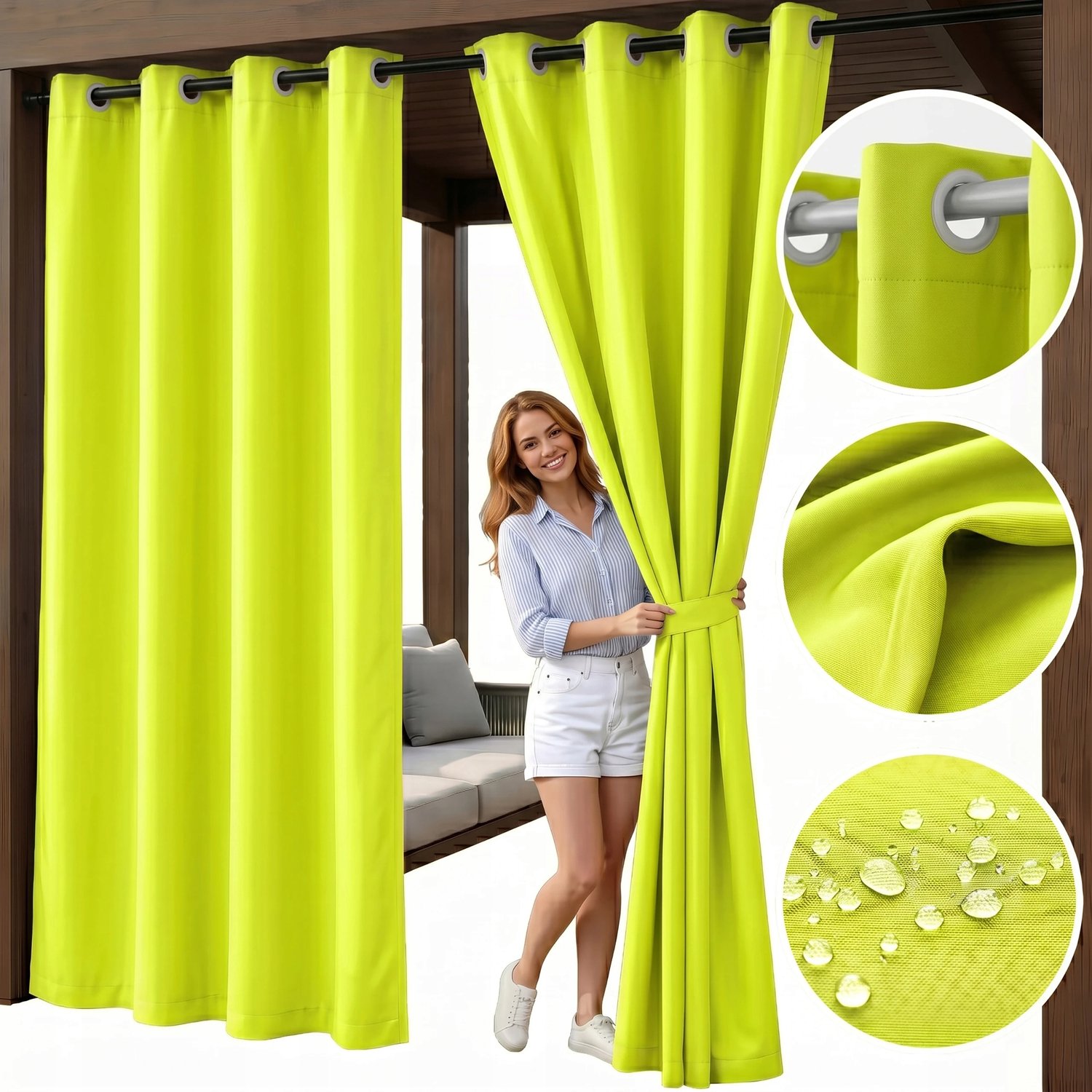 Waterdichte Tuindoek Limonke 155x180 cm met Ringel
