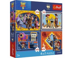 Trefl Speelgoed Tijd Puzzels 4x88 Stukjes Toy Story + Poster