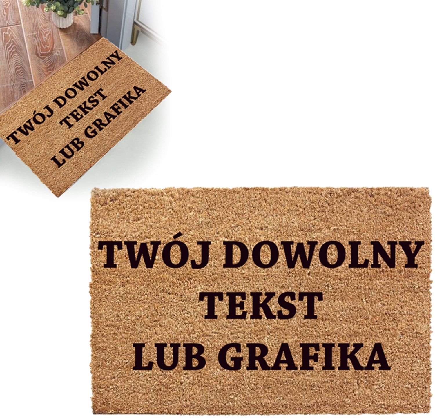 Kokosmat met Eigen Tekst/Logo - 40x60cm - Antislip