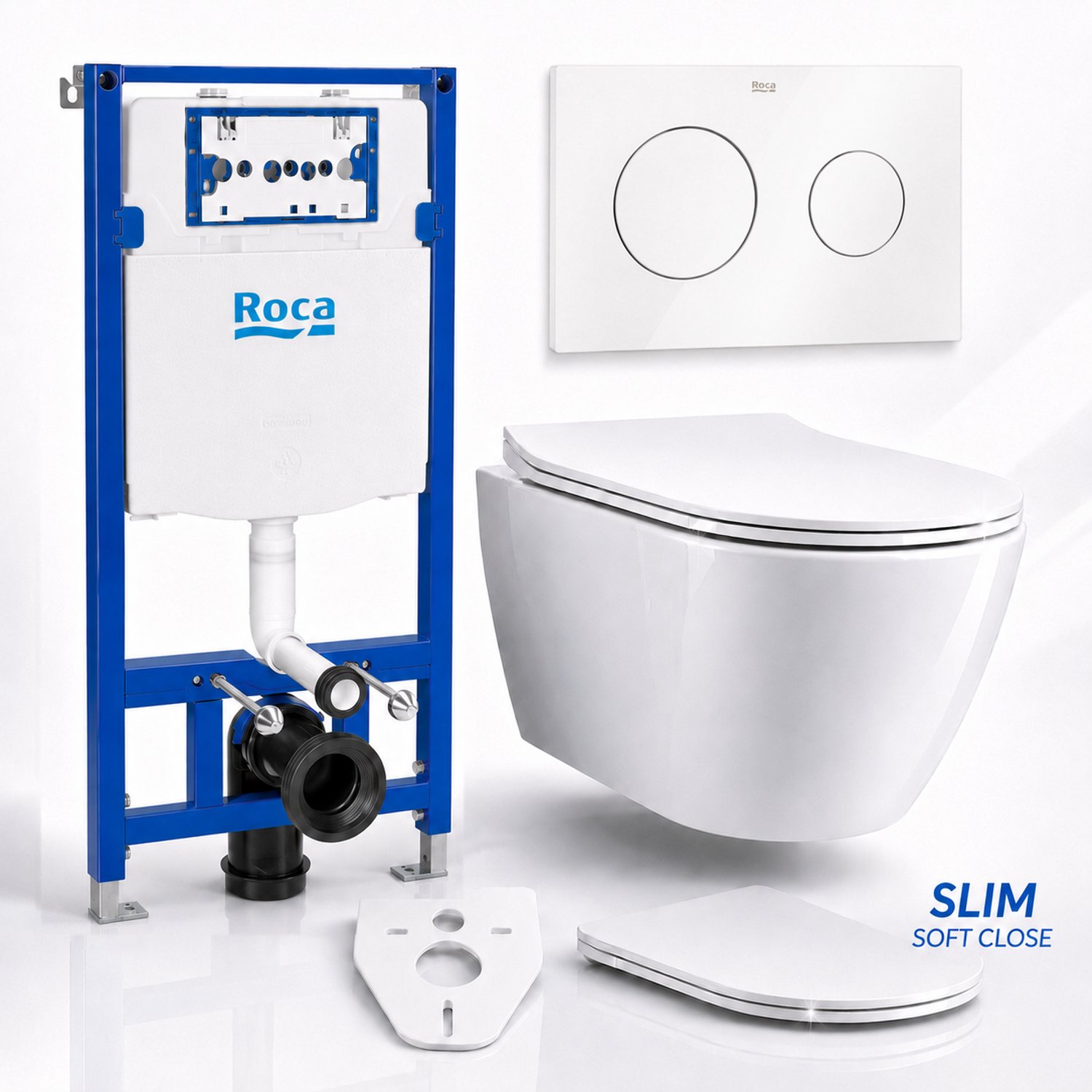 Badland toiletset - Roca DUPLO ONE - ROLO wit - PL10 wit - A890189000