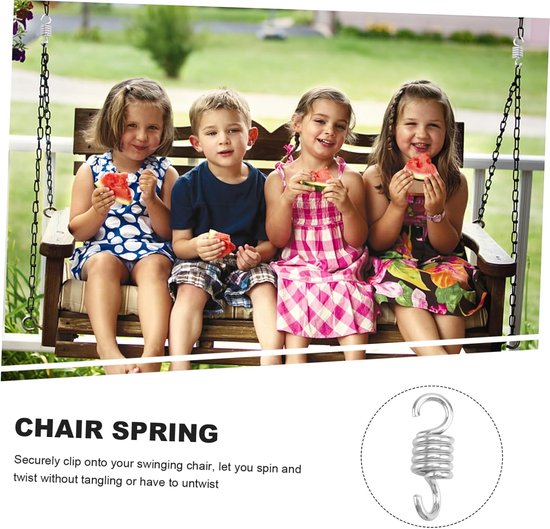 2 Stuks stoel lente Schommel swinghaken hangmat lente veren hangmat veer roestvrij hangers kledinghanger hangstoellouner swing lente roestvrijstalen ophanging zware drukveer Zilver — afbeelding 4