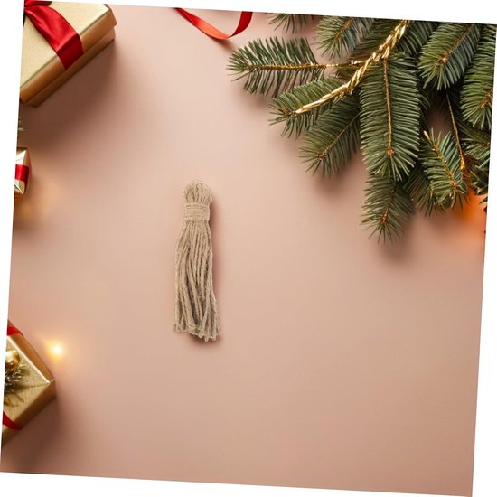 30 Stuks Jute Tassels voor DIY Houtkralen Slinger Rustieke Touw Decoratie voor Kerst Seizoen Natuurlijke Jute Crafting Rope voor Creatieve Handwerkprojecten — afbeelding 3