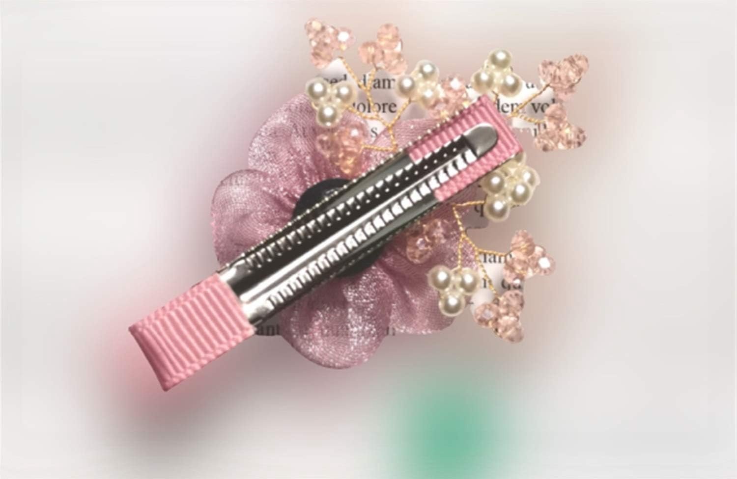 Hairpin, woord clip, hoofddeksel, eendenbek clip, kleine haarspeld, side clip, eenvoudig hoofdtooi meisje (Color : Beige)