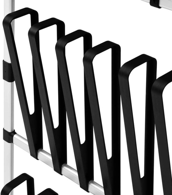 Telescopische schoenenrek van aluminium voor 12 paar schoenen, stabiele en robuuste opbergoplossing met instelbare hoogte, minimalistische schoenenorganizer voor ruimtebesparende — afbeelding 2