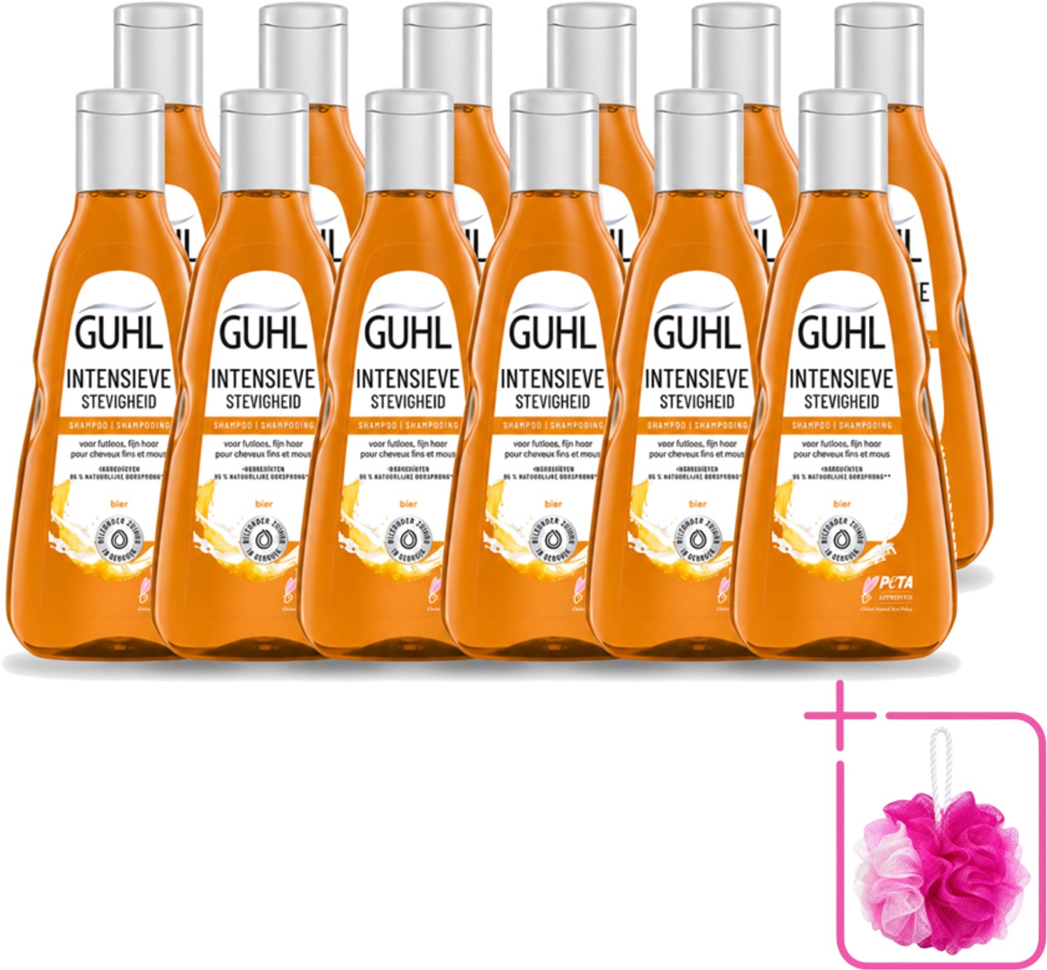 12 x Guhl - Shampoo - Intensieve Stevigheid - 250 ml - Bulkverpakking - Haarversterking - Douchemop - Volume