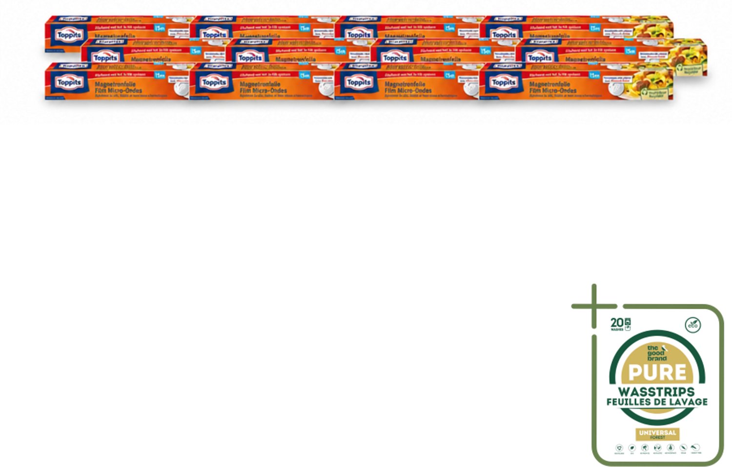 12 x Toppits – Magnetronfolie – 15 m - Wasstrips - Microgolffolie - Magnetronfolie - Vochtregulerende Folie - Zelfklevende Folie - Voedsel Opwarmen