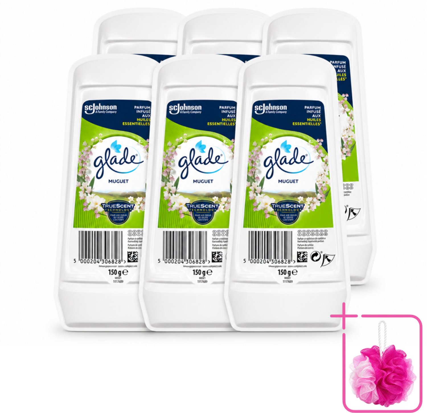 6 x Glade – Luchtverfrisser Gel – Muguet – 150 g - Bulkverpakking - Luchtverfrisser - Geur