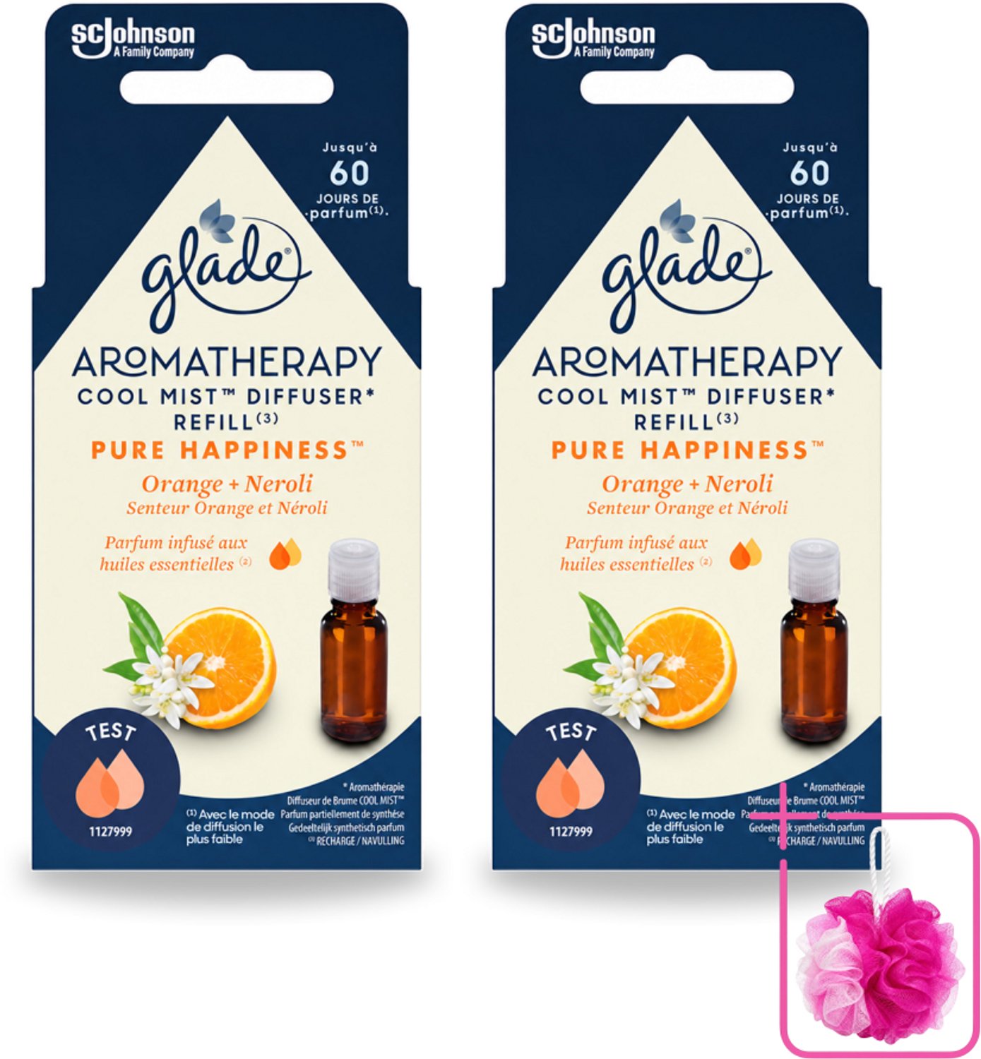 2 x Glade - Mistnavulling Pure Happiness - Aromatherapie - 17,4 ml - Bulkverpakking - Aromatherapie - Douchemop - Geurverspreiding