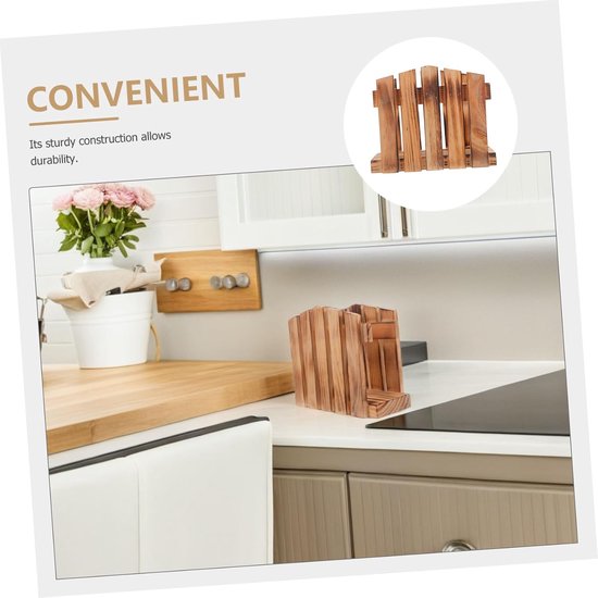 Vintage Houten Servethouder: Papieren Handdoekhouder Met Antislip Pads. Boerderijkeukendecoratie Voor Eettafel, Aanrecht En Koffiebar. — afbeelding 5