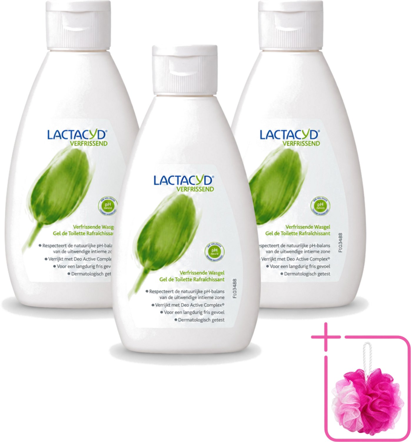 3 x Lactacyd – Verfrissende Wasgel - 200 m - Bulkverpakking - Intieme wasgel - Douchemop - Frisse intieme wasgel