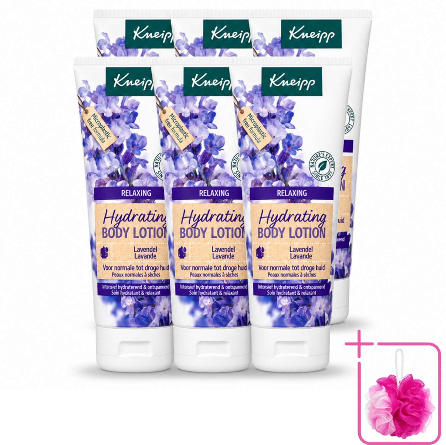 6 x Kneipp - Body lotion - Relaxing - Lavendel - Bloemige geur - 200 ml - Bulkverpakking - Kneipp Bodylotion Lavendel - Douchemop - Ontspannende bodylotion