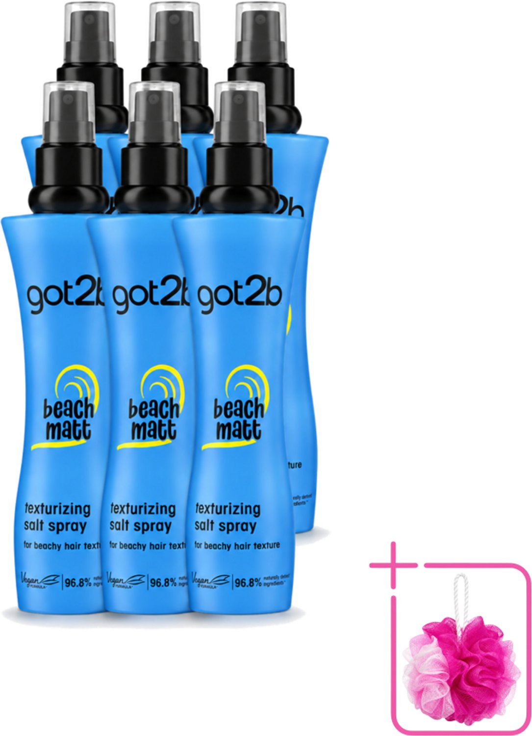 6 x Got2B - Salt Spray - Beach Babe - 200 ml - Bulkverpakking - Strandlook - Douchemop - Zout spray