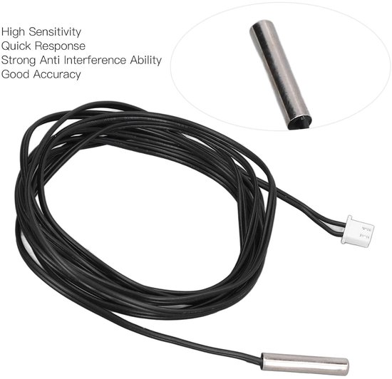 10 stuks thermistor temperatuursensor sonde hoge precisie 5 mm x 25 mm cilindrische kop met 2 m kabel voor industriële HVAC automotive toepassingen PVC-materiaal (10K B3950) — afbeelding 3