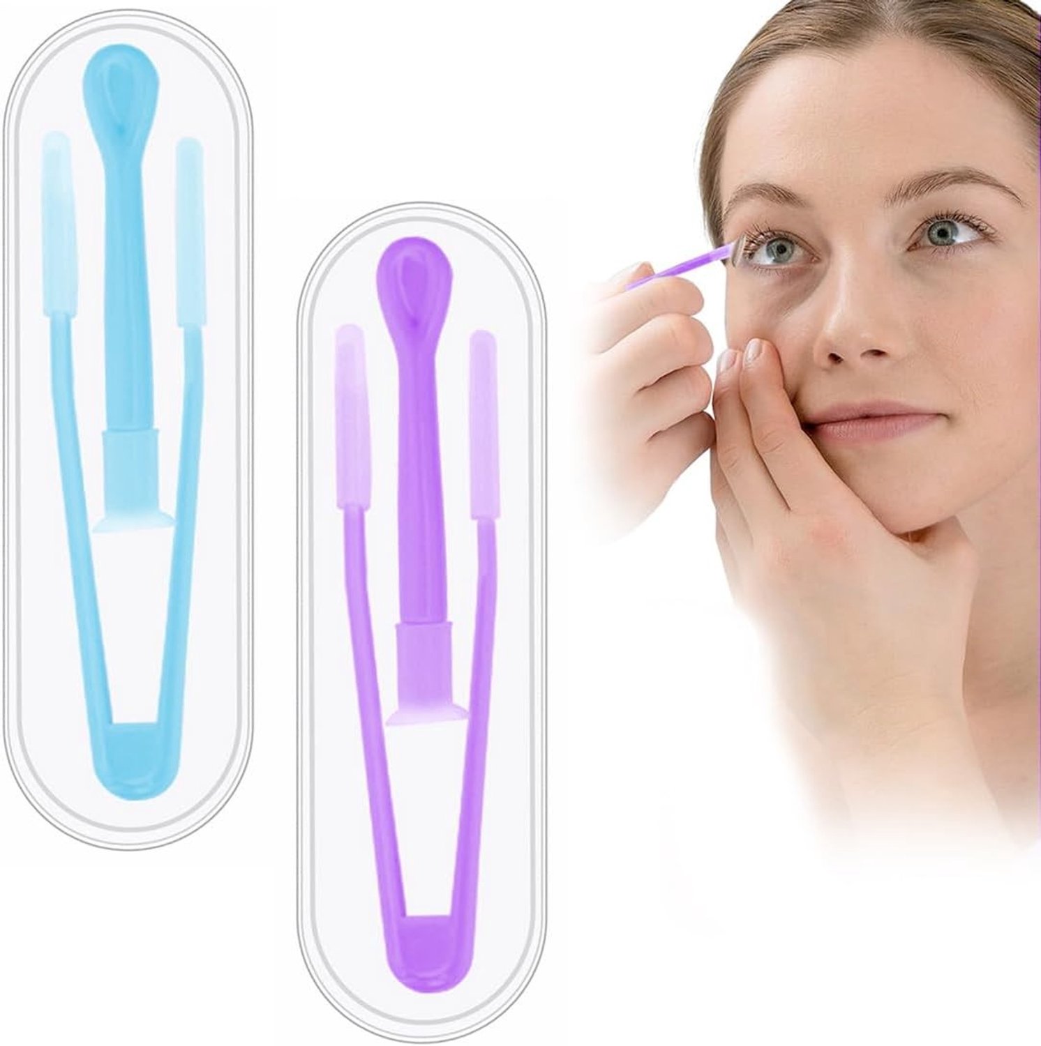 Contactlenzen Set - Blauw/Paar - Compacte Draagbare Set - Siliconen en Kunststof - Voor Thuis en Reizen