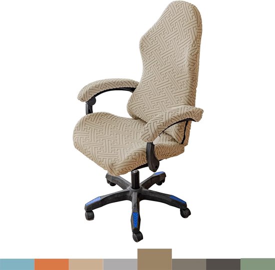 Gaming Stoelhoes - Bruin - 4-delig - Stretch Maïszijde - Voor Draaibare Stoelen — afbeelding 2