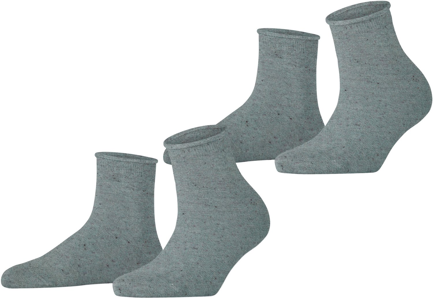 Esprit Icy Dots 2 Pack eenkleurig katoen multipack sokken dames grijs - maat 39-42