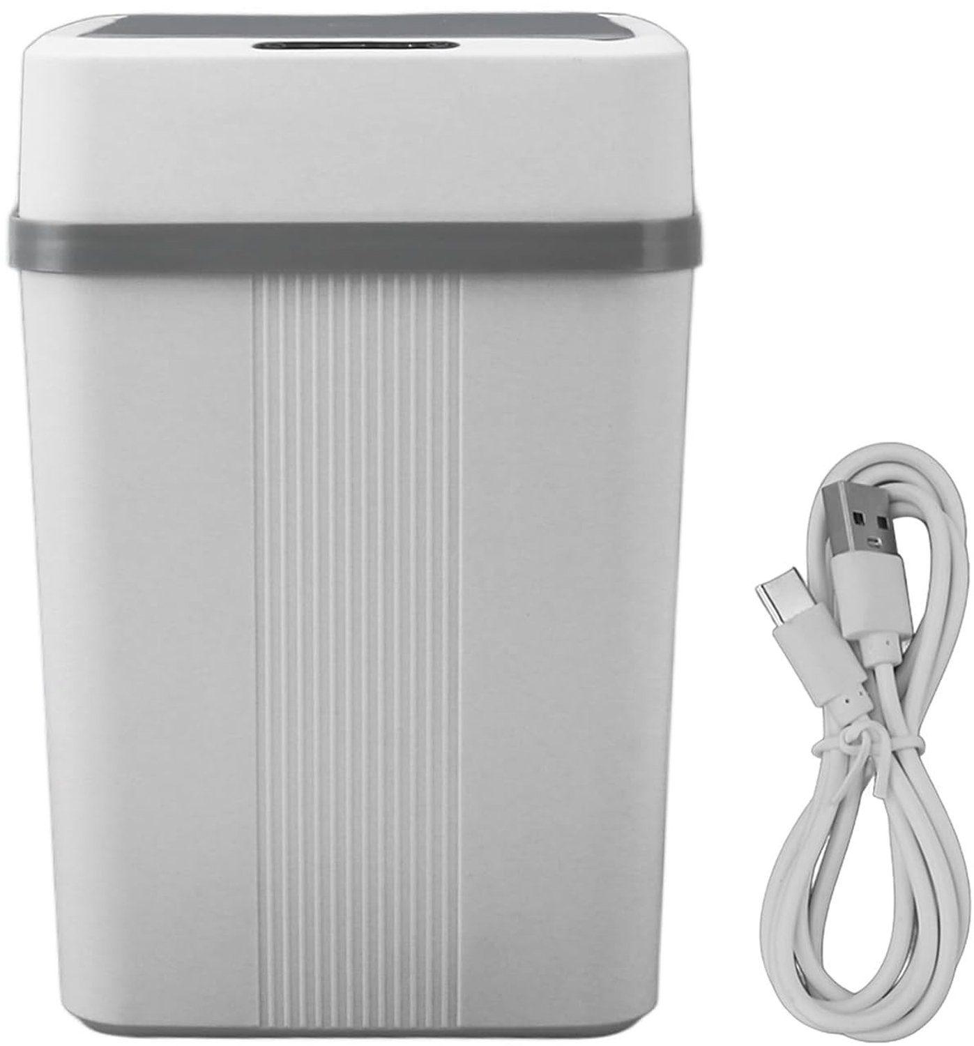 Slimme Sensor Prullenbak met USB Opladen, Automatische Deksel, Waterdicht en Ruimtebesparend voor Slaapkamer, Badkamer, Keuken en Kantoor