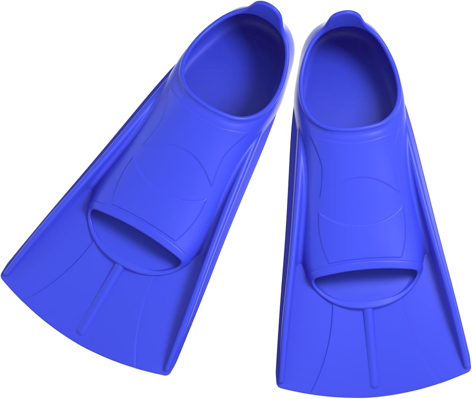 Zwemvliezen voor kinderen, korte zwemvliezen voor kinderen, 100% siliconen korte zwemvliezen, comfortabele korte zwemvliezen voor zwemtraining, duikvinnen voor beginners, zwemmen, duiken, blauw, L