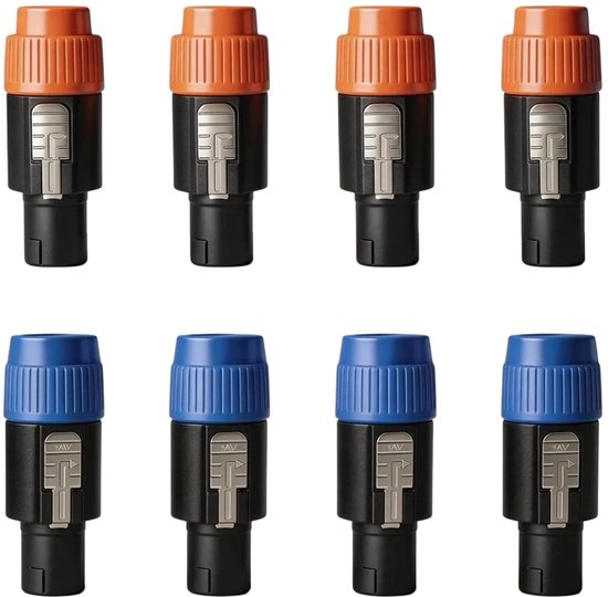 8 stuks stekker, 4-polige luidsprekerstekker, voor audiosystemen, schroefbare luidspreker, S-tecker als robuuste aansluiting voor eindversterker en luidsprekerkabel in Pa-toepassingen — afbeelding 4