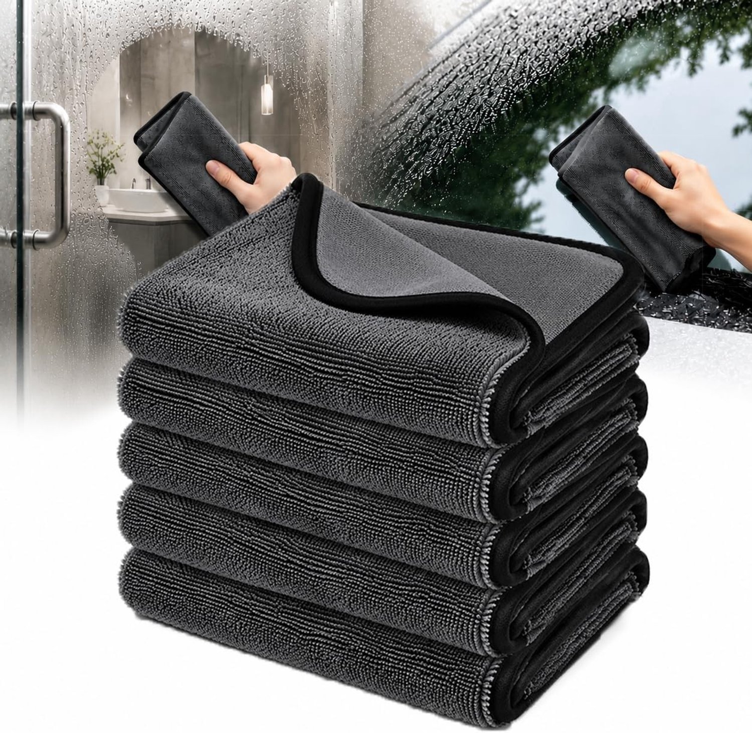 Set van 5 Microvezel Huishouddoeken - 30 x 40 cm - Absorberende Pluisvrije Doeken - Voor Keuken, Auto en Badkamer