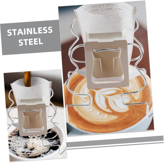 2stuks Verstelbare Koffiefilterhouder Van Roestvrij Staal Hangende Drip Rack Voor Koffiefilterzakjes Handige Koffie Extractie Accessoire Voor Thuisgebruik — afbeelding 4
