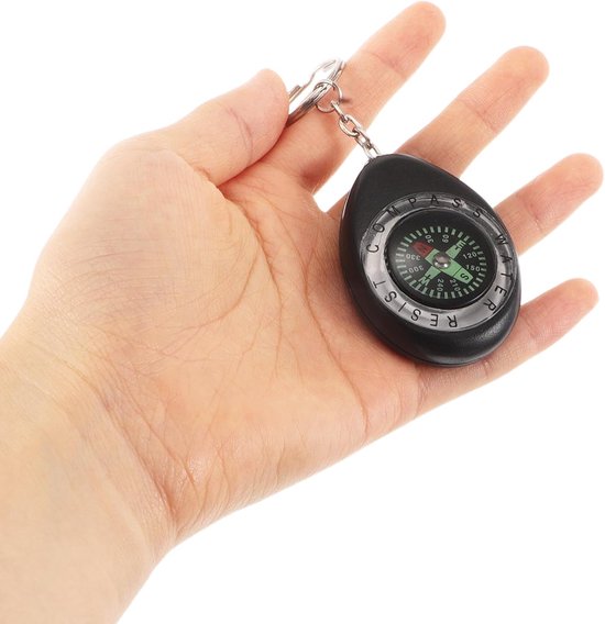 10 stuks mini-kompas sleutelhanger: waterdicht oriëntatiekompas - zakformaat navigatie-instrumenten overlevingssleutelhanger voor buitenavonturen — afbeelding 4