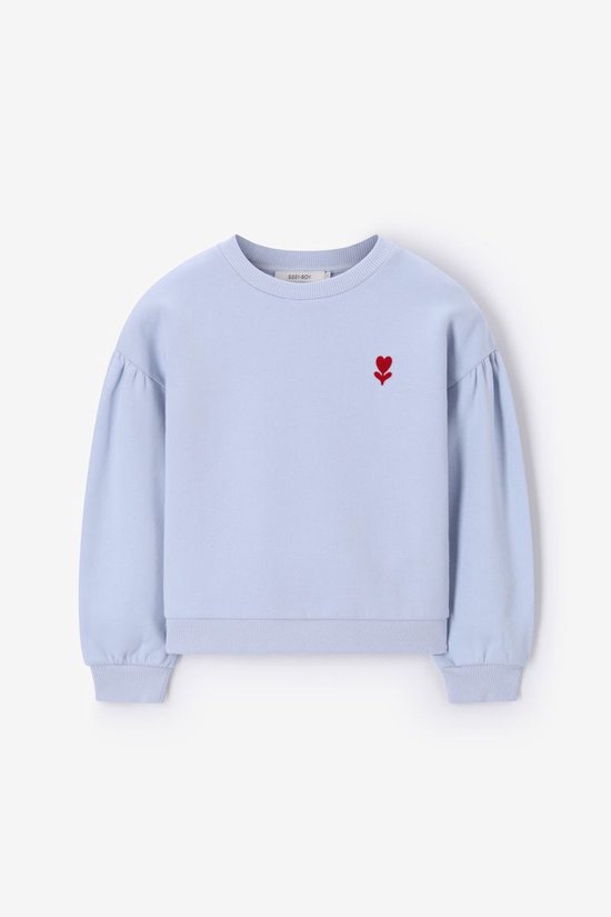 Lichtblauwe Oversized Sweater Met Pofmouwen