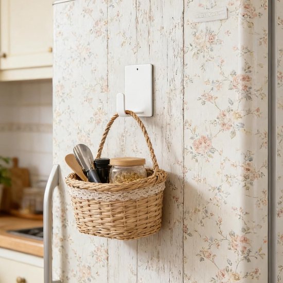 2 Stuks Magnetische Koelkast Opbergrek met Verstelbare Papierrolhouder Plasticfolie Organizer voor Keuken Ruimtebesparend Zonder Boren Multifunctionele Magnetische Hanger — afbeelding 2