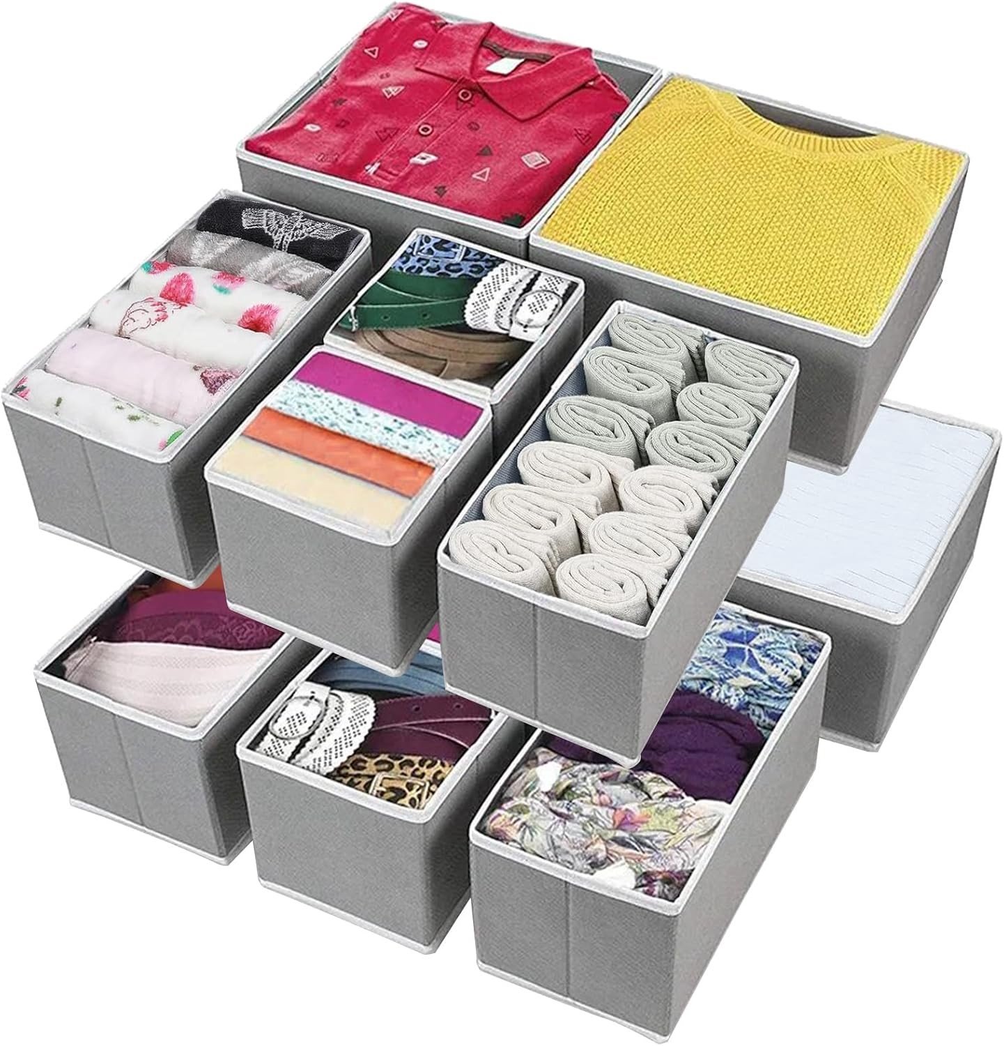 Vouwbare Wasmand met Laden, Opbergoplossing voor Kleding, Babytextiel, Sokken en Accessoires