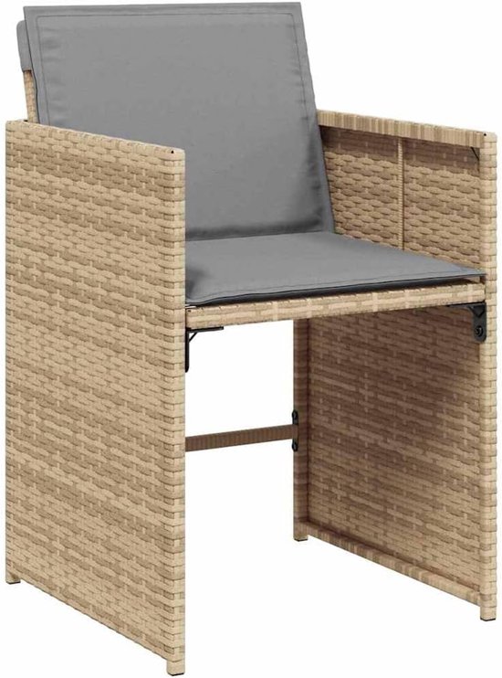 Poly rotan moderne elegantie eetset 5 delig beige — afbeelding 3