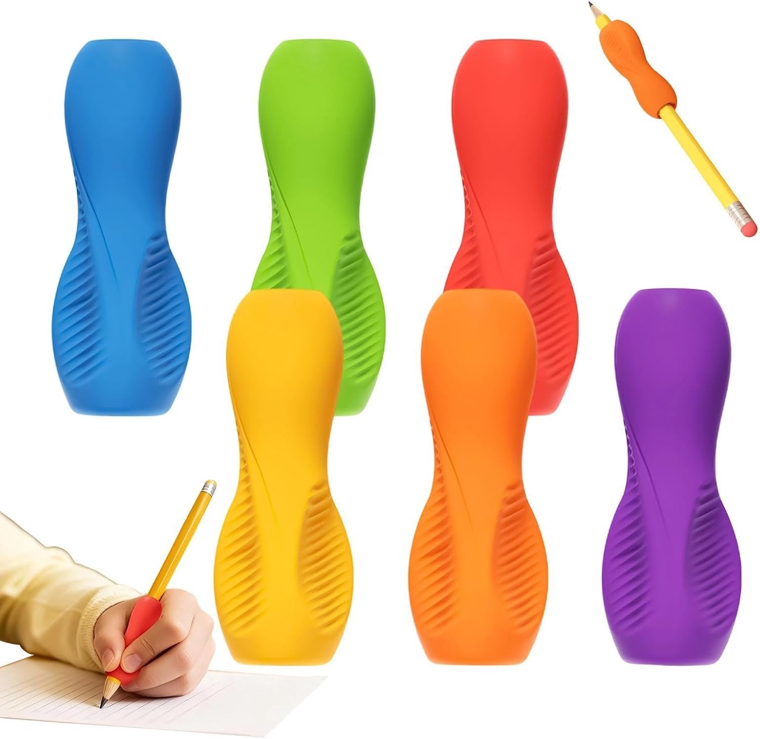 Potloodgrepen voor kinderen, 6 stuks, ergonomische antislip