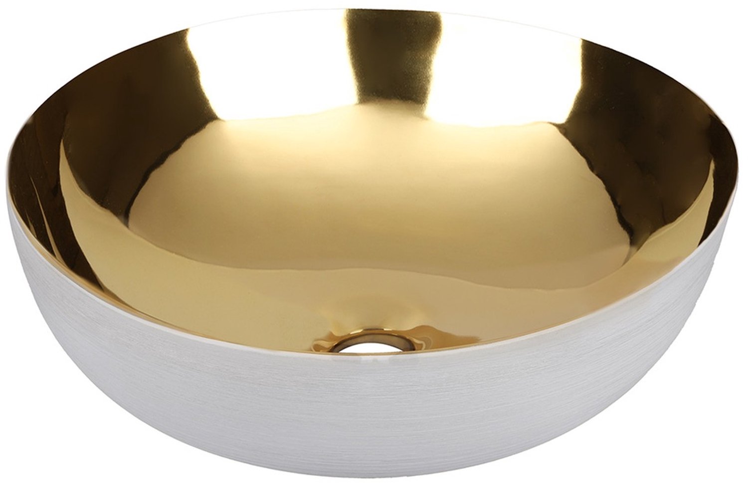 Differnz Shine waskom 40x40x13.5cm keramiek goud/wit
