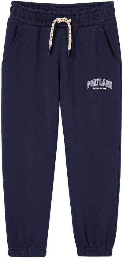 Joggingbroek jongen met print marineblauw