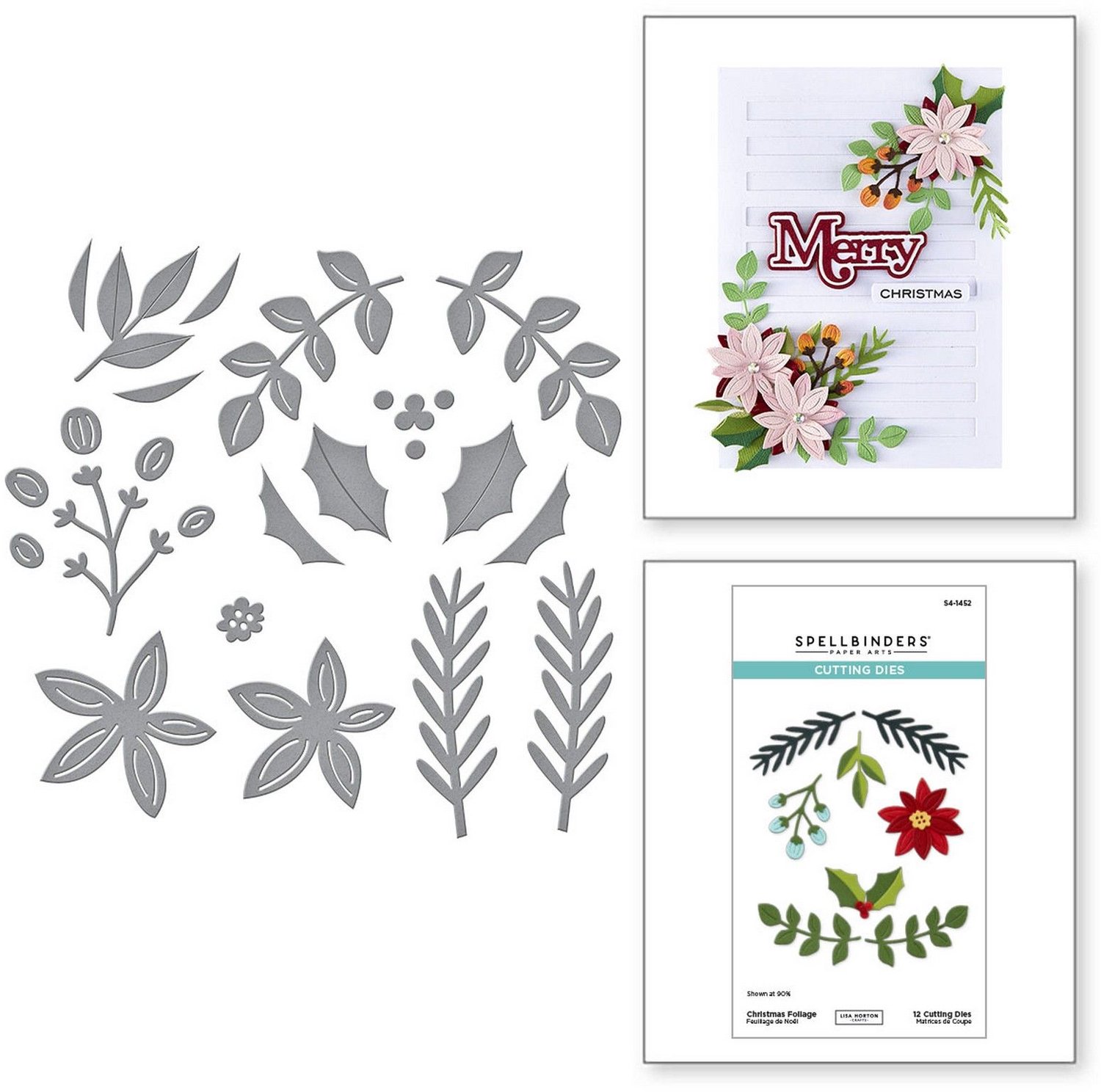 Spellbinders Snijmallen Kerst - Christmas Foliage - 12 st.