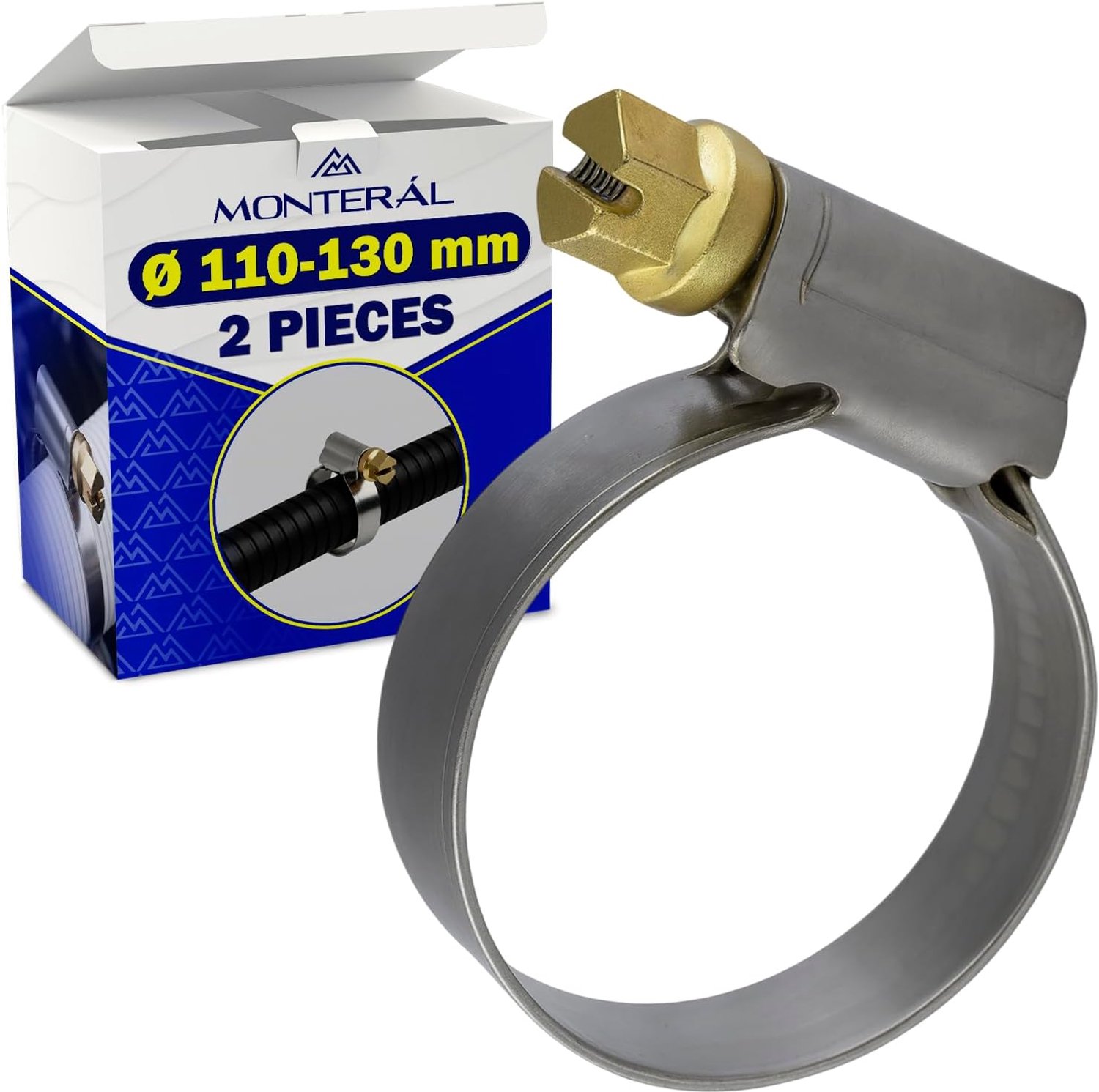 Metalen klemmen 110-130 mm - roestvrijstaal - veilige bevestiging - ideaal voor zwembadslang - ShopVlot
