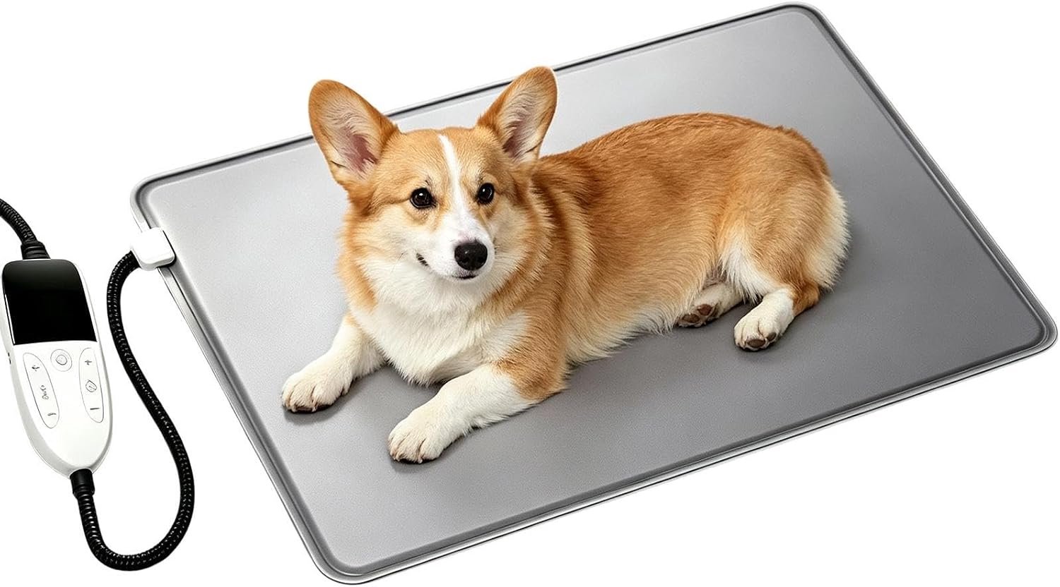 Verwarmingsmat Huisdieren - Warmtemat voor Huisdieren - warmtemat kat -warmtemat hond - waterdicht - Anti-bijt - verstelbare verwarmingsmat - Elektrische Verwarmingsmat - Geschikt voor alle soorten kleine huisdieren - 35×50 cm - grijs