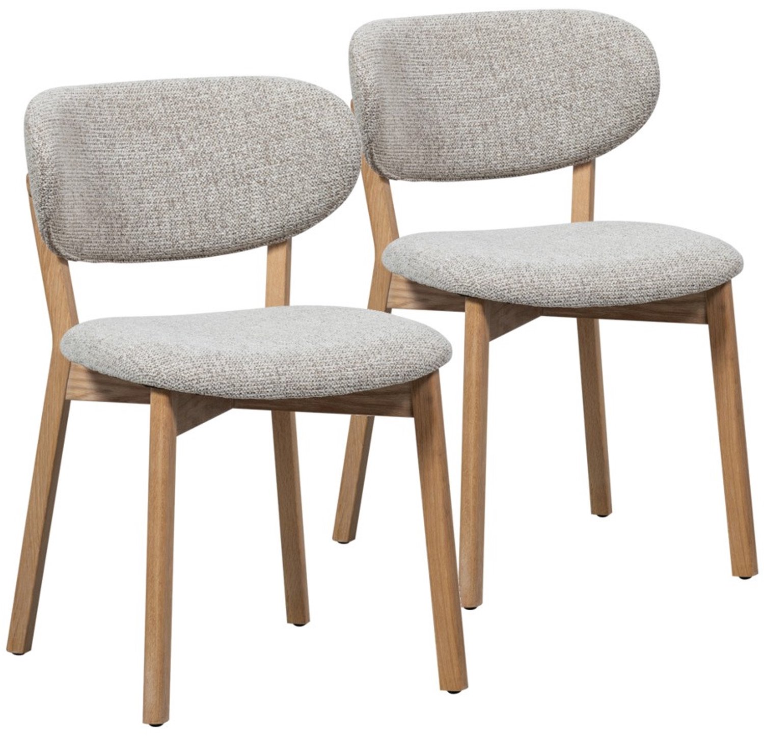 DS4U - - Quinn eetkamerstoel - Set van 2 - Beige / naturel hout - Hout - Met armleuning