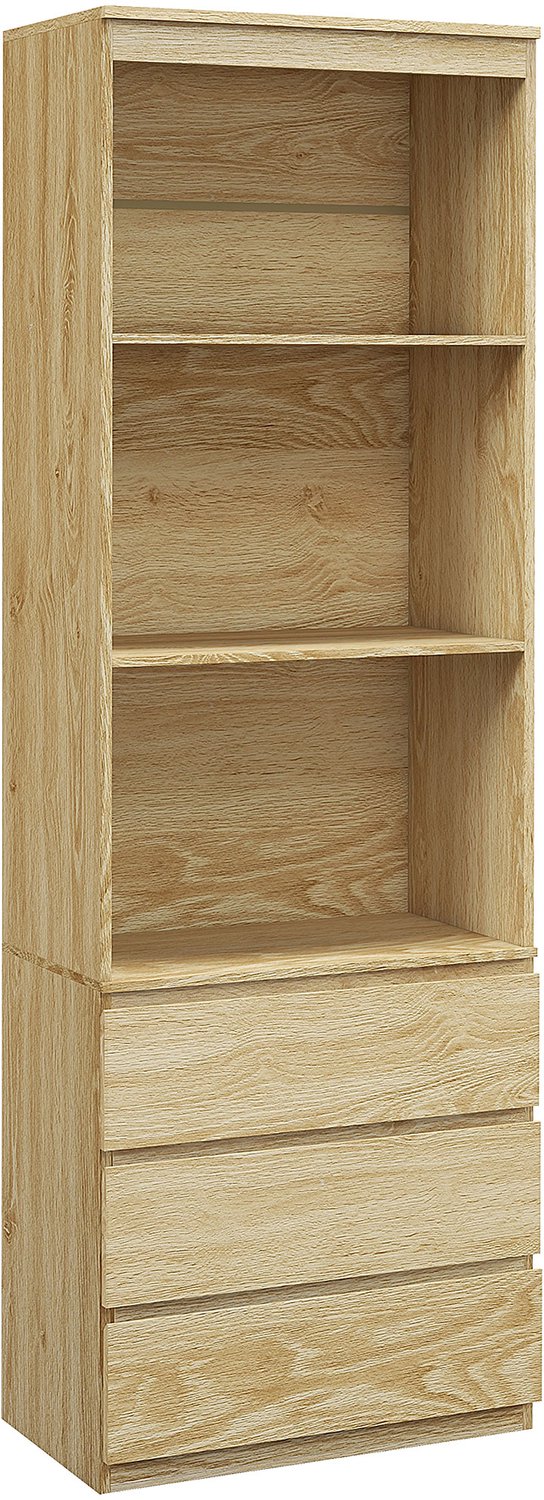 Homcom Boekenkast - Spaanplaat - 60x35x180cm - Natuurlijk Hout Houtkleur