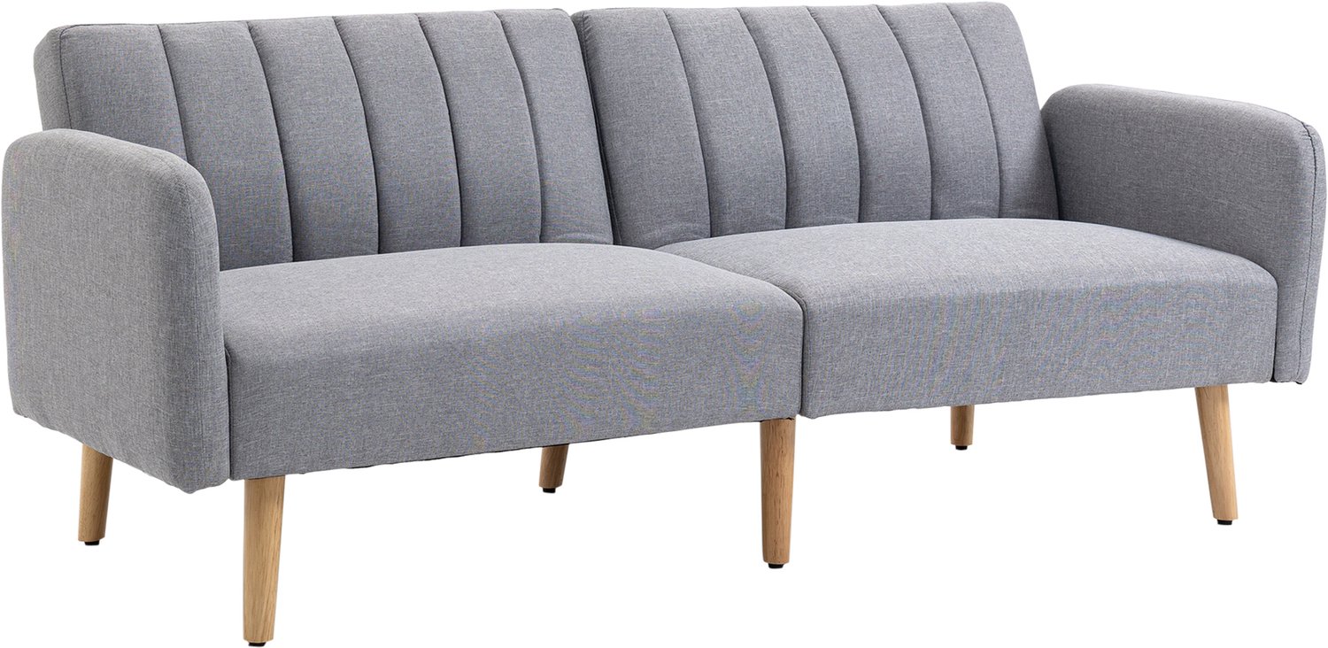 HOMCOM-Sofa Bed-Foum-173x75x73cm-Lichtgrijs