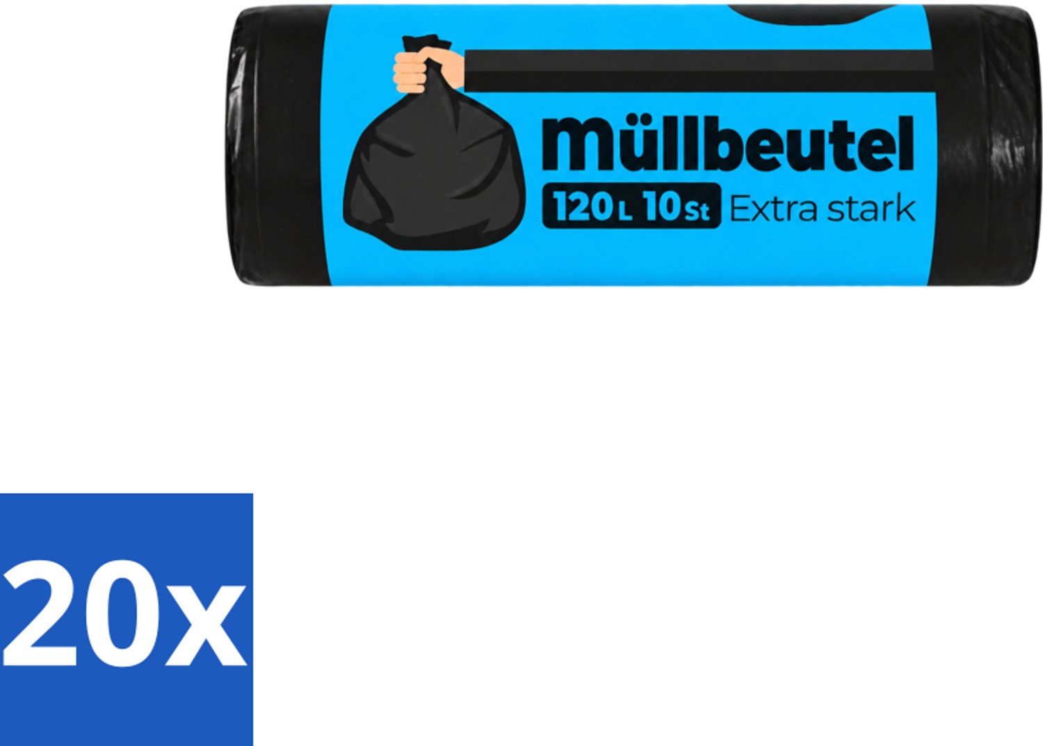 20 x Deluxe - Vuilzakken - Stevig & Ruim - 10 Vuilniszakken - 120L - Voordeelverpakking - 20 stuks