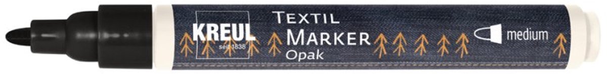 KREUL textielstift rond fijn punt, zwart, 1,0-2,0 mm