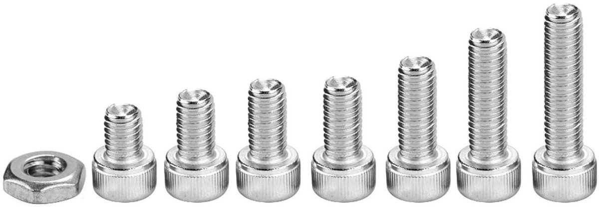 Cap Head Schroeven Set, 90 Stuks 1/4-20 UNC, RVS Hex Schroeven Assortiment voor Machineonderdelen en Gereedschap, Inclusief Opbergdoos