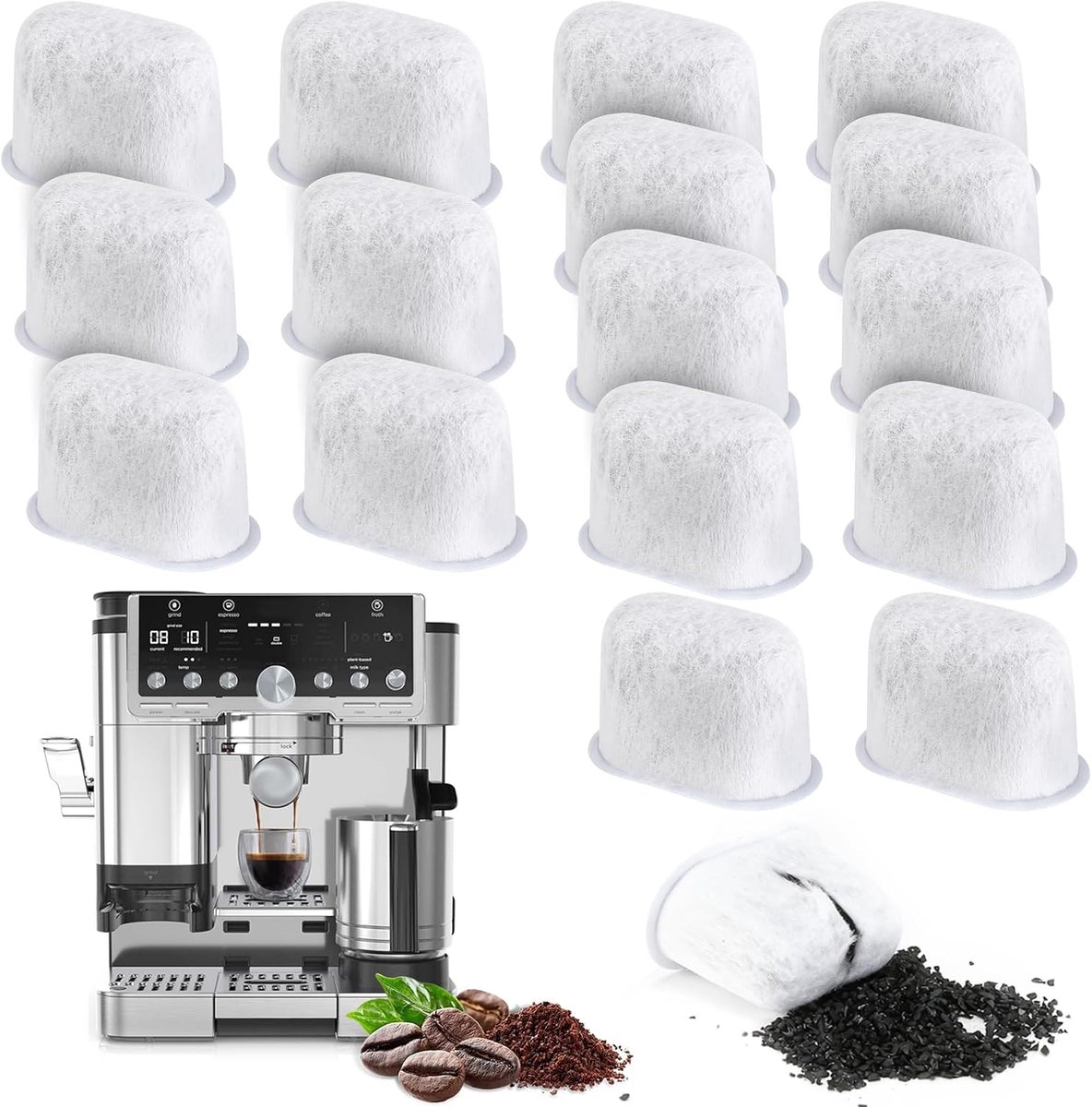 16 Pcs Water Filters for Ninja Luxe Café, Replacement Water Filter Inserts for Ninja Coffee Maker Accessories - ShopVlot